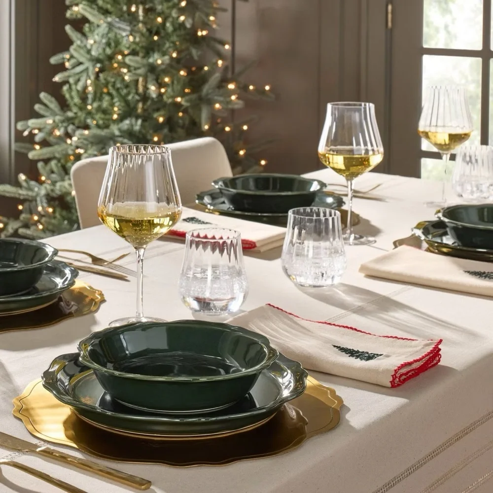 4pc Trim Cloth Napkins Natural/Red - Hearth & Hand™ with Magnolia